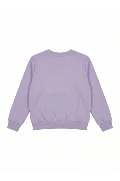Uzun Kollu Pamuklu - Şardonlu Baskısız Kız Çocuk Sweatshirt - Alternatif