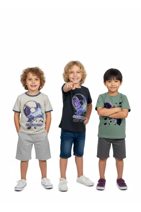 Kısa Kollu Penye Erkek Çocuk Tişört 3'lü Set
